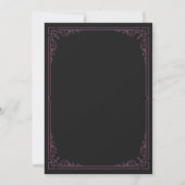 Gothic Black Magenta Lace Roos Invitation Kaart (Achterkant)