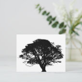 Gothic Black Oak Tree Silhouette Fine Art Drawing Briefkaart (Staand voorkant)