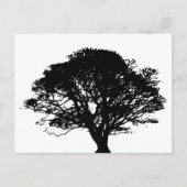Gothic Black Oak Tree Silhouette Fine Art Drawing Briefkaart (Voorkant)
