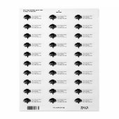 Gothic Black Oak Tree Silhouette Fine Art Drawing Etiket (Full Sheet)