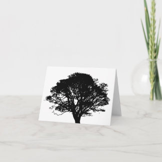 Gothic Black Oak Tree Silhouette Fine Art Drawing Kaart