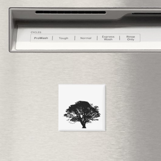 Gothic Black Oak Tree Silhouette Fine Art Drawing Magneet (Insitu (Vaatwasser))