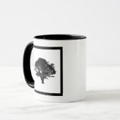 Gothic Black Oak Tree Silhouette Fine Art Drawing Mok (Voorkant links)