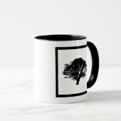 Gothic Black Oak Tree Silhouette Fine Art Drawing Mok (Voorkant rechts)