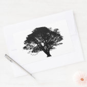 Gothic Black Oak Tree Silhouette Fine Art Drawing Rechthoekige Sticker (Envelop)