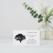 Gothic Black Oak Tree Silhouette Fine Art Drawing Visitekaartje (Staand voorkant)