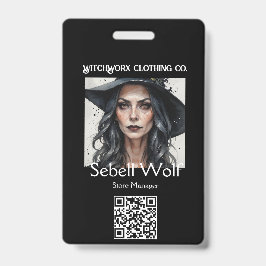 Gothic Black Pentacle Employee Badge