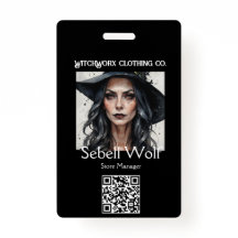 Gothic Black Pentacle Employee Badge