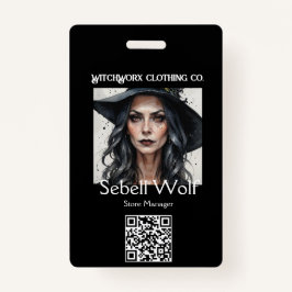 Gothic Black Pentacle Employee Badge