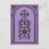 Gothic Black Purple Medieval Until Death Wedding Informatiekaartje (Achterkant)