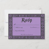 Gothic Black Purple Medieval Until Death Wedding RSVP Kaartje (Voorkant)