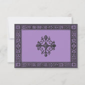 Gothic Black Purple Medieval Until Death Wedding RSVP Kaartje (Achterkant)