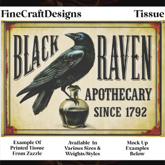 Gothic Black Raven Apotheek Bord FP9 Decoupage Tissuepapier
