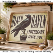 Gothic Black Raven Apotheek Bord FP9T Decoupage Tissuepapier
