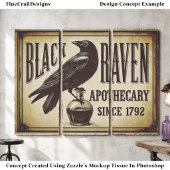 Gothic Black Raven Apotheek Bord FP9T Decoupage Tissuepapier