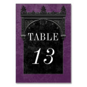 Gothic Black Raven & Black Arch Paarse bruiloft Kaart (Achterkant)