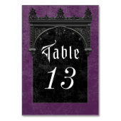 Gothic Black Raven & Black Arch Paarse bruiloft Kaart (Achterkant)