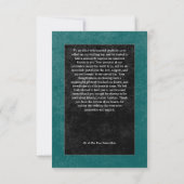 Gothic Black Raven Black Rozen Blauwgroen foto bru Bedankkaart (Achterkant)