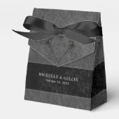 Gothic Black Raven & Black Rozen Bruiloft Bedankdoosjes (Voorkant Zijde)