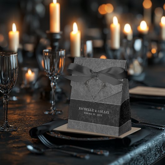 Gothic Black Raven & Black Rozen Bruiloft Bedankdoosjes