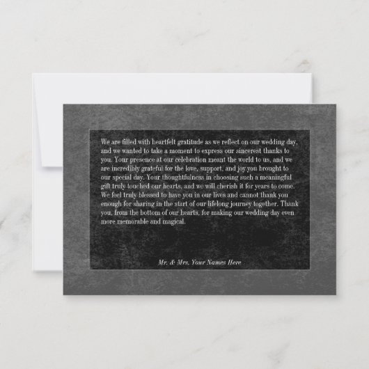 Gothic Black Raven & Black Rozen Bruiloft Bedankkaart (Achterkant)