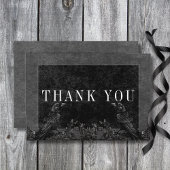 Gothic Black Raven & Black Rozen Bruiloft Bedankkaart