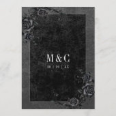 Gothic Black Raven & Black Rozen Bruiloft Menu (Achterkant)