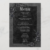 Gothic Black Raven & Black Rozen Bruiloft Menu (Voorkant)