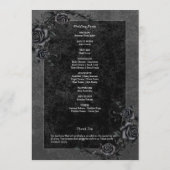 Gothic Black Raven & Black Rozen Bruiloft Programmakaart (Achterkant)
