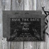 Gothic Black Raven & Black Rozen Bruiloft Save The Date