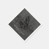 Gothic Black Raven & Black Rozen Bruiloft Servet (Hoek)