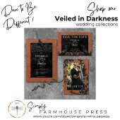 Gothic Black Raven & Black Rozen Gold Tweezijdig Kaart