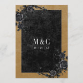 Gothic Black Raven & Black Rozen Gouden bruiloft Menu (Achterkant)