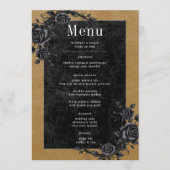 Gothic Black Raven & Black Rozen Gouden bruiloft Menu (Voorkant)