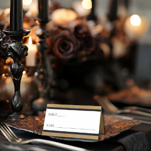 Gothic Black Raven & Black Rozen Gouden bruiloft Plaatskaartje