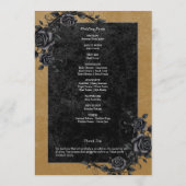 Gothic Black Raven & Black Rozen Gouden bruiloft Programmakaart (Achterkant)