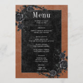 Gothic Black Raven & Black Rozen Roest Bruiloft Menu (Voorkant)