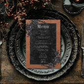 Gothic Black Raven & Black Rozen Roest Bruiloft Menu