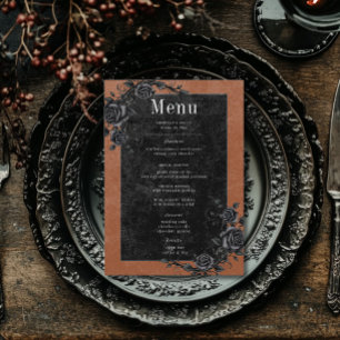 Gothic Black Raven & Black Rozen Roest Bruiloft Menu