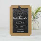 Gothic Black Raven & Roses Gold Bridal Shower Kaart (Staand voorkant)