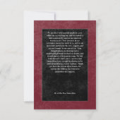 Gothic Black Raven & Rozen Bourgogne Fotobruiloft Bedankkaart (Achterkant)