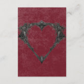 Gothic Black Raven Rozen Bourgogne Wedding Details Informatiekaartje (Achterkant)