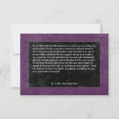 Gothic Black Raven & Rozen Paarse bruiloft Bedankkaart (Achterkant)