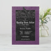 Gothic Black Raven & Rozen Paarse Vrijgezellenfees Kaart (Staand voorkant)