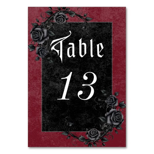 Gothic Black Raven & Rozen Wijnbruiloft Kaart (Achterkant)