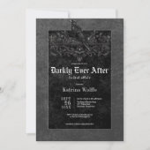 Gothic Black Raven & Rozen Zwart Vrijgezellenfeest Kaart (Voorkant)