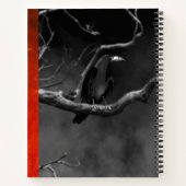 Gothic Black Raven Skulls Sinaasappel Moon geperso Notitieboek (Achterkant)