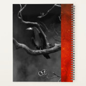 Gothic Black Raven Skulls Sinaasappel Moon geperso Planner (Achterkant)