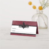 Gothic Black Raven Wine Darkly Ever After Wedding Plaatskaartje (Voorkant)