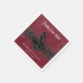 Gothic Black Raven Wine Darkly Ever After Wedding Servet (Hoek)